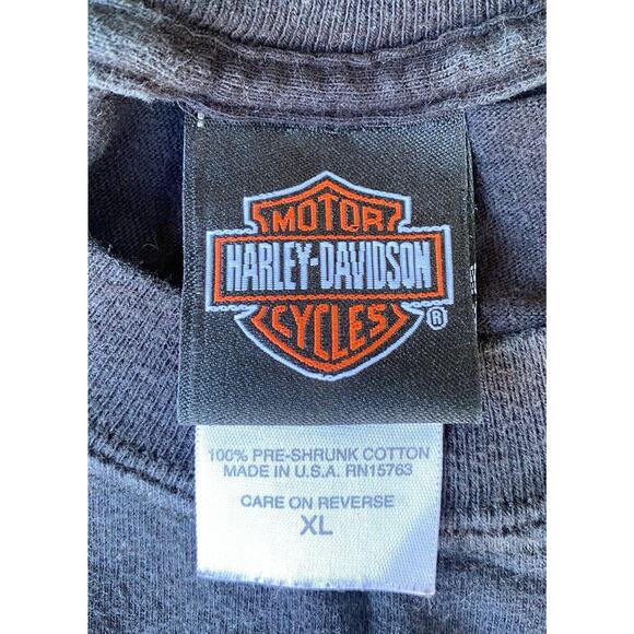 Y2K 2011 Harley Davidson Black T-Shirt Smoky  Mountain HD Chopper Factory USA XL - Picture 8 of 8